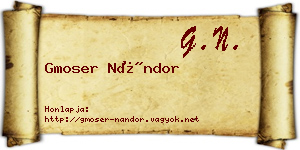 Gmoser Nándor névjegykártya